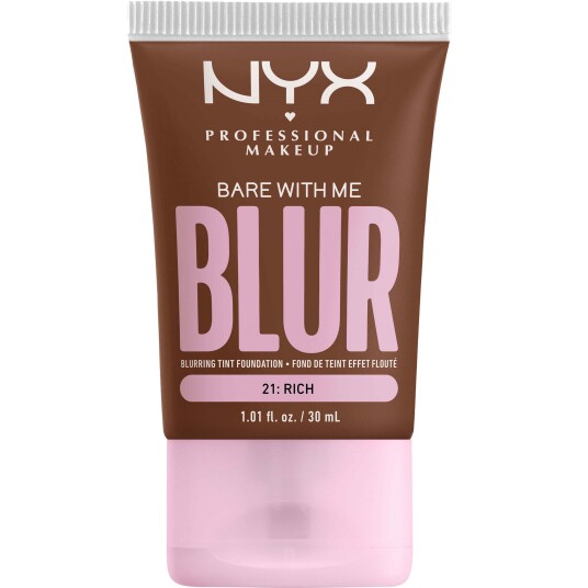 NYX Bare With Me Blur Tint Foundation 21 Rich 30 ml - Fuktighetsgivende Krem for Normal og Kombinert Hud