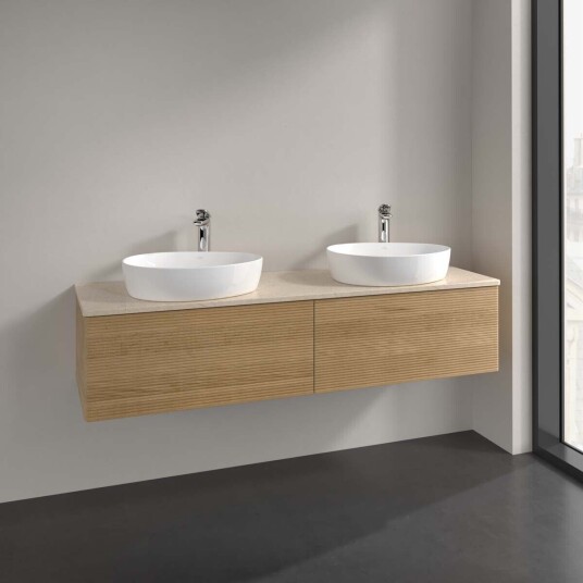 Villeroy & Boch  Antao Servantskap med 2 skuffer 160x50x36 cm m/lys Eik/Crème