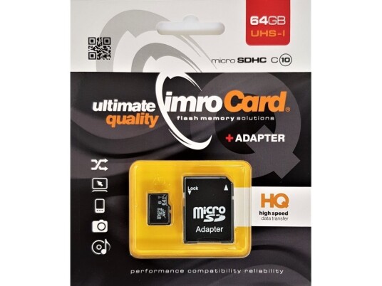 Imro Microsdxc 64 Gb Klasse 10 Uhs-I/U1-Kort (Kom000517)