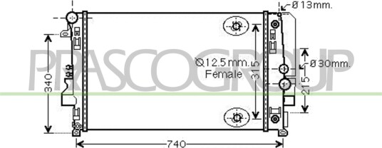 PRASCO ME909R001 Radiator motorkjøling