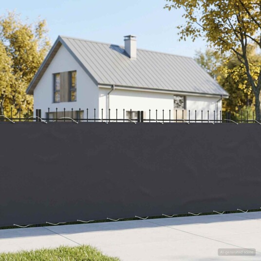 vidaXL Balkong privat skjerm 150 x 600 cm Stoff med PU belegg Svart