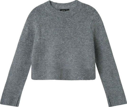 LMTD Nlfkleave Ls Short Knit Noos Grey 158-164