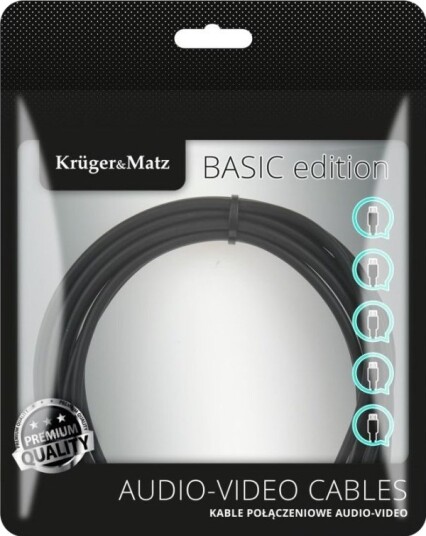 Kabel Kruger&Matz Rca Cinch Til Rca Cinch 1 M Grå Km1201