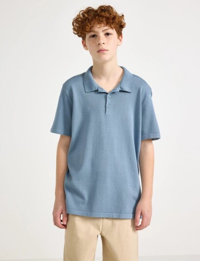 Lindex Short Sleeved Polo Shirt Blue 146/152 Lindex Short Sleeved Polo Shirt Blue 146/152