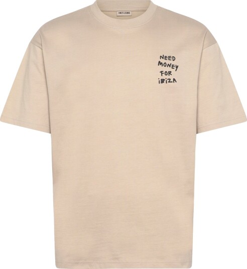 ONLY & SONS Onsmoney Life Loose Ss Tee   Beige   S