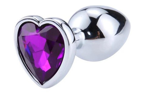 Heart Shaped Butt Plug Purple Small