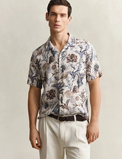 GANT Reg Aop Camp Collar Shirt   Multi/patterned   XXL