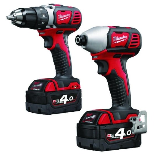 Milwaukee Kombipakke M18 BPP2D-402C 18V, 4.0Ah, med koffert Milwaukee Kombipakke M18 BPP2D-402C 18V, 4.0Ah, med koffert