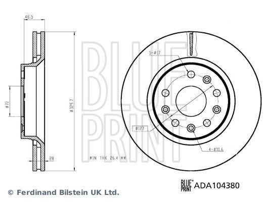 Bremseskive BLUE PRINT ADA104380 Bremseskive BLUE PRINT ADA104380