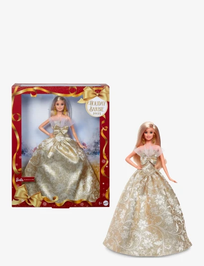 Barbie Signature 2025 Holiday Fashion Doll, Seasonal Collector, Blonde With Silver & Gold Gown - Multi/patterned - ONE SIZE