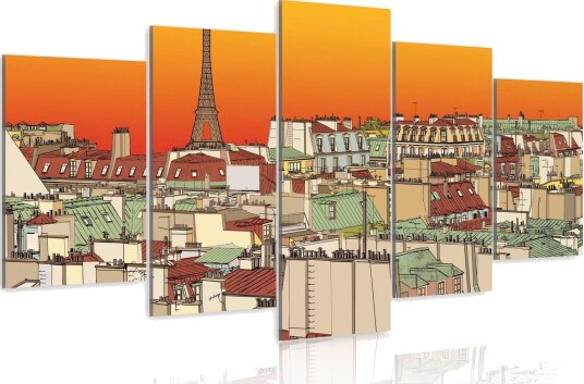Bilde Parisian Sky In Orange Colour 200x100 Artgeist sp. z o. o.