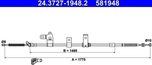 ATE 24.3727 1948.2 Tautrekk håndbremse