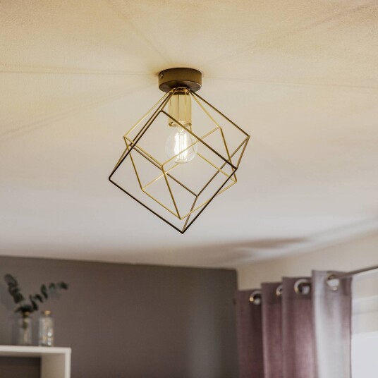 TK Lighting Taklampe Alambre 1-lampe gull/svart
