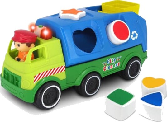 Kiddieland Sorteringsleke m/ lys og lyd Søppelbil fra 1,5 år