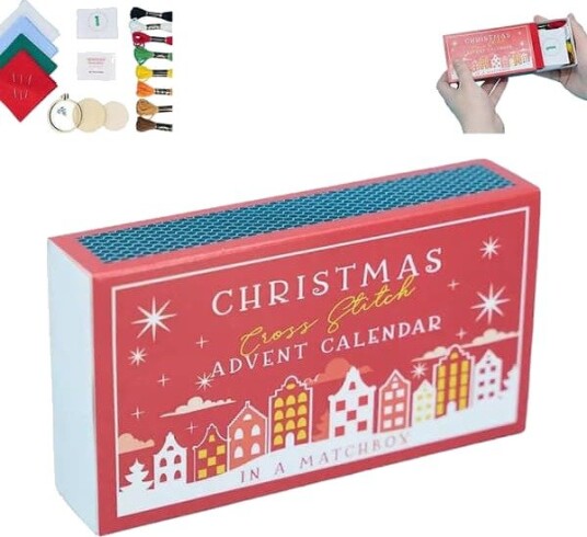 Julebroderi Adventskalender Broderisett for Nybegynnere og Håndverkselskere