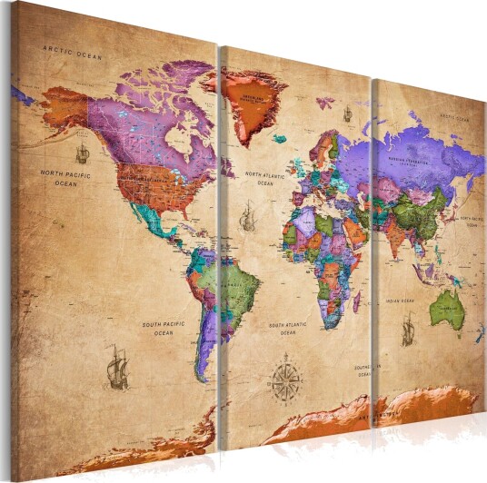 Bilde Colourful Travels 3 Parts 90x60 Artgeist sp. z o. o.
