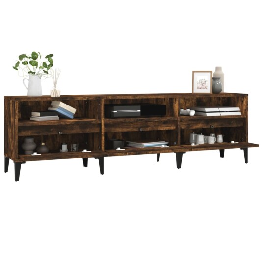 vidaXL TV-benk røkt eik 150x30x44,5 cm konstruert tre
