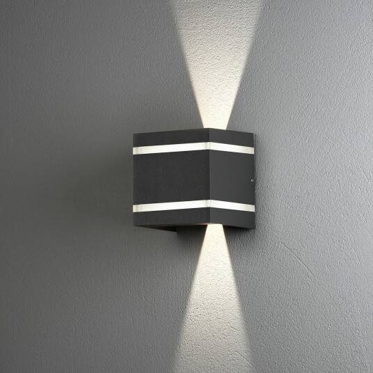Konstsmide Cremona Veggarmatur LED, mørkegrå 2 x 3 W Konstsmide Cremona Veggarmatur LED, mørkegrå 2 x 3 W