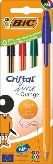 Orange Fine Cristal 4 Stk. Pennemiks Bic