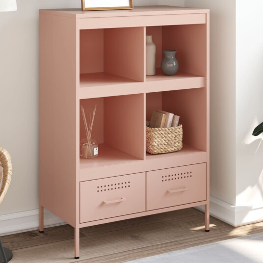 Highboard rosa 68x39x101,5 cm kaldvalset stål