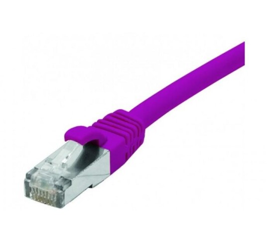 EXC Patch Cord RJ45 CAT.6 F/UTP Copper LSZH (Halogenfri) Snagless Purple 25m