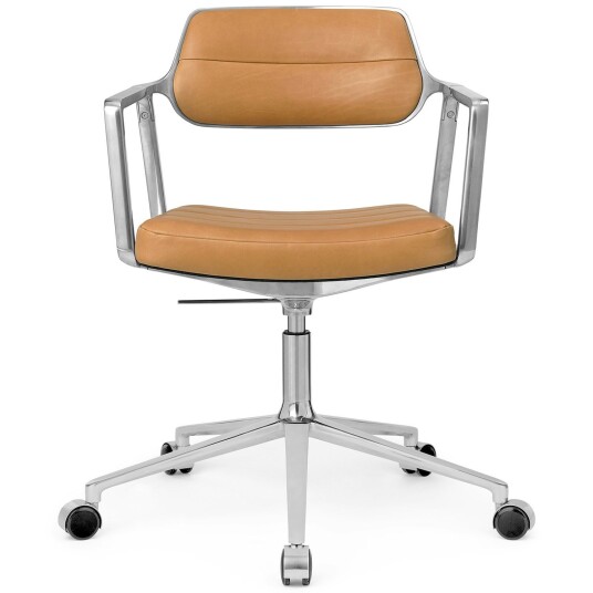 Vipp 453+ Svingstol Med Hjul Polert Aluminium / Sand Skinn