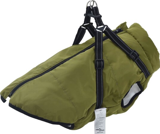 Vidaxl Hund Frakk Army Grønn L48 Fleece Og Polyester