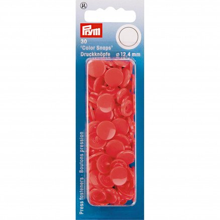 Prym Color Snaps Trykknapper i plast runde røde 12,4 mm 30 stk