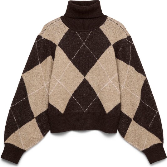Vero Moda Vmdarla Ls Rollneck Pullover Brown XS