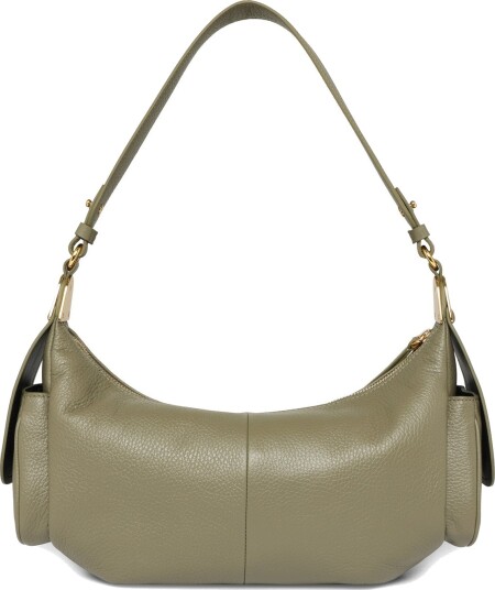 Coccinelle Campus Large Shoulder Bag   Khaki green   ONE SIZE