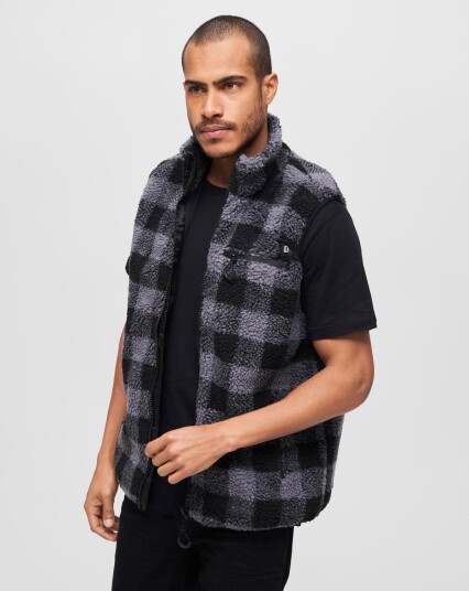 Brandit Teddyfleece Vest Herr Svart, Grå