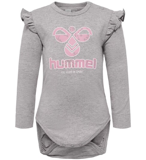 Hummel Body L/æ hmlDana Grå 62 Langermet Body Rosa