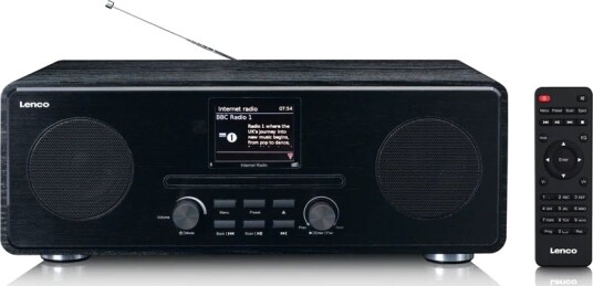 Lenco IR DAB+ FM radio with CD BT and RC Svart Svart