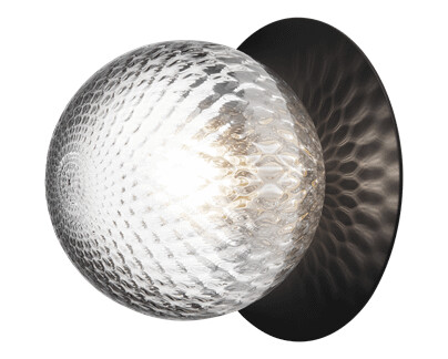 Nuura Liila 1 Vegg/ Taklampe Medium Sort & Optisk Klar