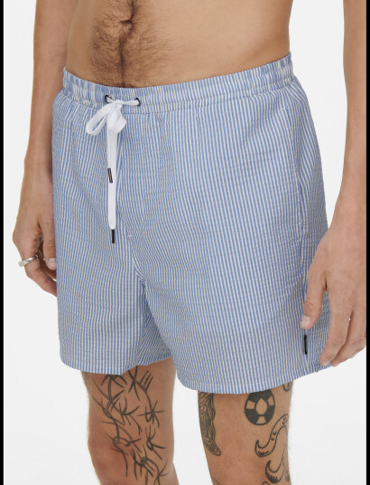 ONLY & SONS Onsted Stripe Seersucker Swim Noos - Multi/patterned - XXL