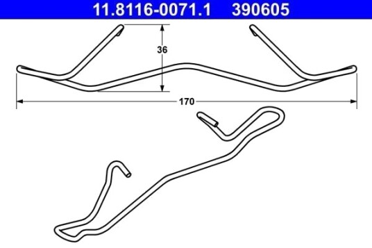 Ate Fjær bremsecaliper ATE 11.8116 0071.1 Ate Fjær bremsecaliper ATE 11.8116 0071.1