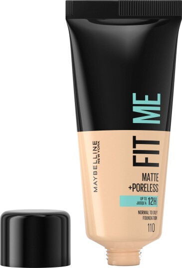 Maybelline Fit Me Matte + Poreless Foundation 110 Porcelain 30ml - Dermatologisk Testet