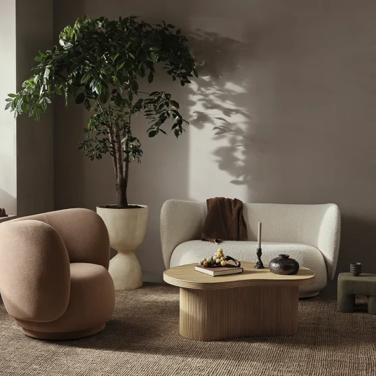 Ferm Living Rico 2 seter sofa Nordic Bouclé   Off white