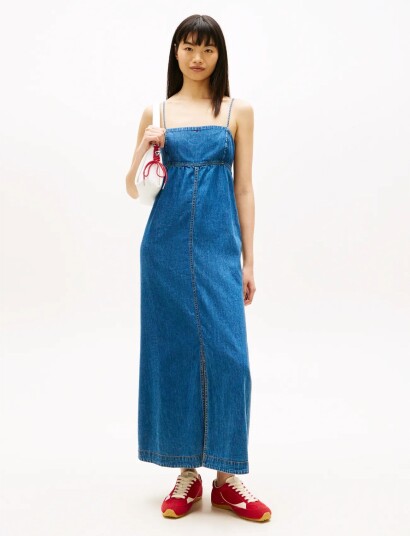 Tommy Jeans Tjw Chambray Maxi Dress Ext   Blue   S