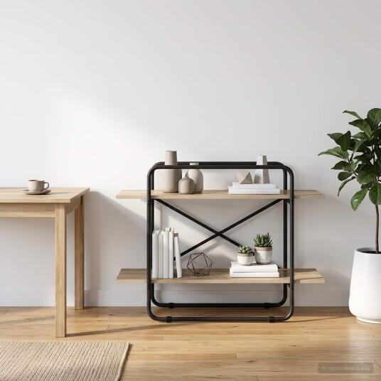 vidaXL Bokhylle 2 nivåer 100 x 35 x 70 cm PB Sonoma eik