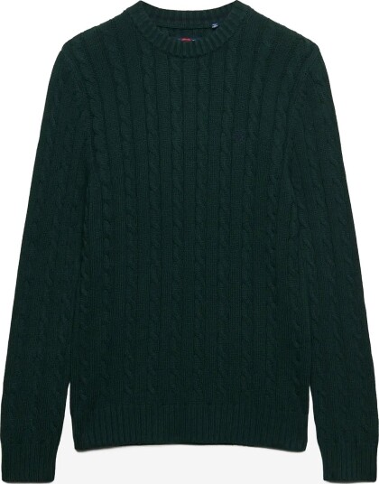 Superdry Cotton Cable Knit Crew QUAD GREEN XL