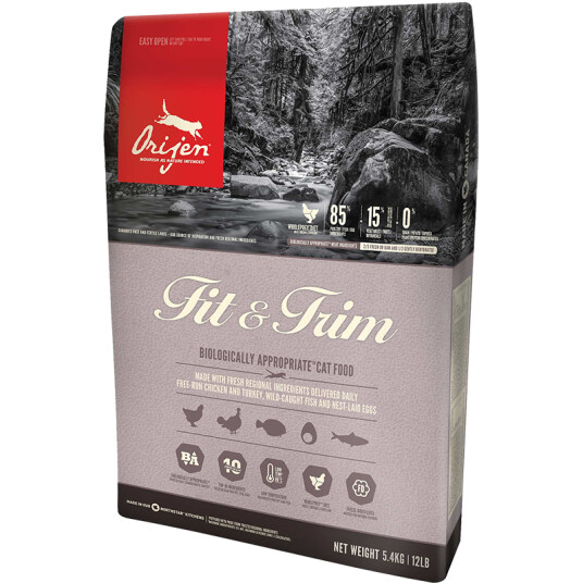 Orijen Kattemat Fit & Trim 5,4 kg - Uten Korn, Biologisk Korrekt Fôr Orijen Kattemat Fit & Trim 5,4 kg - Uten Korn, Biologisk Korrekt Fôr