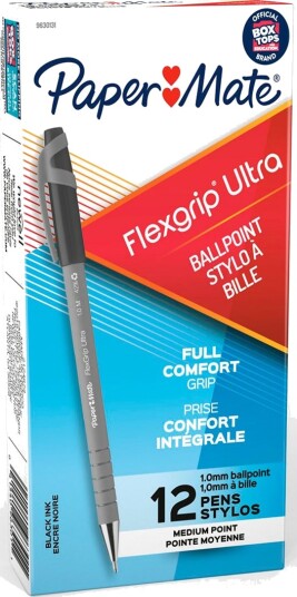 Paper Mate Flexgrip Ultra Kulepenn 1,0 Mm Svart 12 Pk