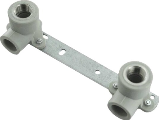 Rørbøyning Gw Med Oppheng 20X1/2 Med Monteringsplate Avstand 150 Mm [5] Aluminiumsplate
