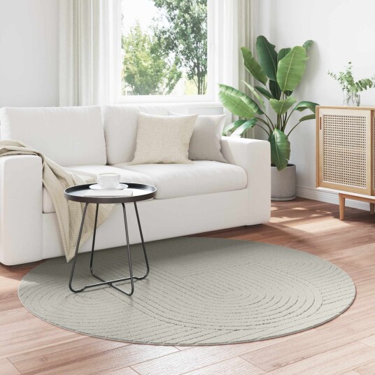 Områdetepper Rund PALMERAS grønn Ø 120 CM Polyester