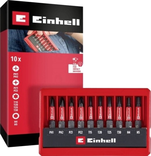 Einhell Impact Bit-Set I Lommeboks 10 Deler 118653 1/4" 6,3 Mm Ph Pz Torx (118653) Einhell Impact Bit-Set I Lommeboks 10 Deler 118653 1/4" 6,3 Mm Ph Pz Torx (118653)