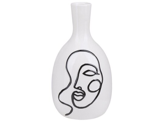 Beliani Vase 23 Cm Hvit Akrai