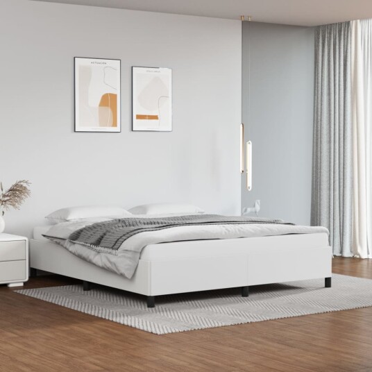 vidaXL Sengeramme hvit 180x200 cm 6FT Super King kunstskinn