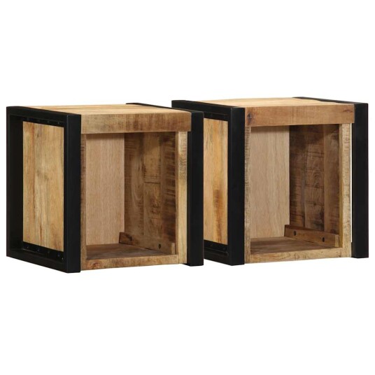  Nattskap 2 stk 40x35x40 cm grovt heltre mangotre