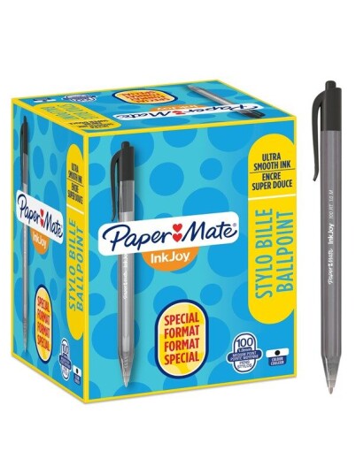 Paper Mate InkJoy 100RT Retractable Ballpoint Pens Medium Point 1.0mm Svart 100 Count Paper Mate InkJoy 100RT Retractable Ballpoint Pens Medium Point 1.0mm Svart 100 Count